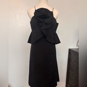 Elegant Black Ruffle Anthropologie Dress
